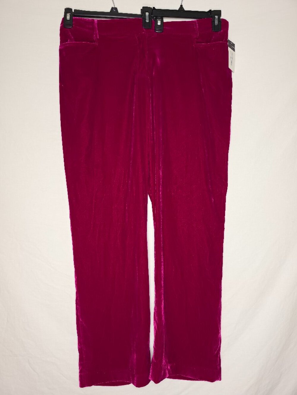 NWT Tahari ASL Magenta Velvet Dress Pants Size 18 Stretch Holiday